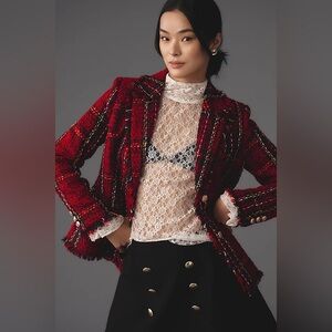 Anthropology, Walter Baker Red Blazer, Gold Button!! NWT!